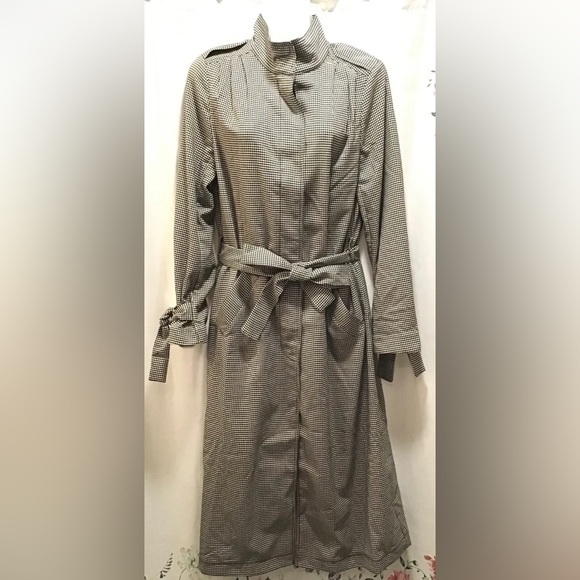 H&M Houndstooth Trenchcoat with Bow Cuffs - Picture 4 of 14